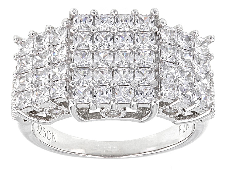 kori　ホワイト White Cubic Zirconia Rhodium Over Sterling Silver Ring 7.70