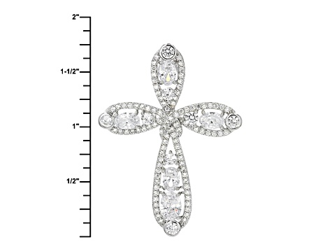 White Cubic Zirconia Rhodium Over Sterling Silver Pendant With Chain 6.98ctw