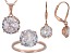 White Cubic Zirconia 18K Rose Gold Over Sterling Silver Jewelry Set 19.80ctw