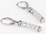 White Cubic Zirconia Rhodium Over Sterling Silver Earrings 6.67cw