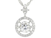White Cubic Zirconia Rhodium Over Sterling Silver Pendant With Chain 2.15ctw