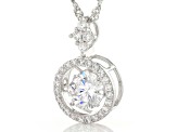 White Cubic Zirconia Rhodium Over Sterling Silver Pendant With Chain 2.15ctw