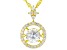 White Cubic Zirconia 18k Yellow Gold Over Sterling Silver Pendant With Chain 2.15ctw