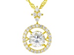 White Cubic Zirconia 18k Yellow Gold Over Sterling Silver Pendant With Chain 2.15ctw