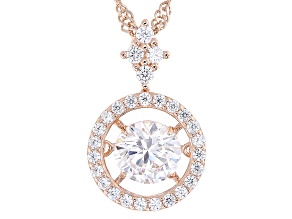White Cubic Zirconia 18k Rose Gold Over Sterling Silver Pendant With Chain 2.15ctw