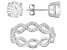 White Cubic Zirconia Rhodium Over Sterling Silver Ring And Earrings 6.75ctw