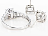 White Cubic Zirconia Rhodium Over Sterling Silver Ring And Earrings 10.00ctw