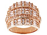 White Cubic Zirconia 18k Rose Gold Over Sterling Silver Ring 5.45ctw