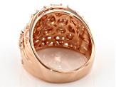 White Cubic Zirconia 18k Rose Gold Over Sterling Silver Ring 5.45ctw