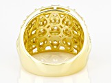 White Cubic Zirconia 18k Yellow Gold Over Sterling Silver Ring 5.45ctw