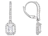 White Cubic Zirconia Rhodium Over Sterling Silver Earrings Set 9.98ctw