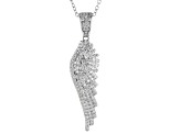 White Cubic Zirconia Rhodium Over Sterling Silver Pendant With Chain and Bracelet 2.27ctw