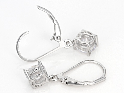 white cubic zirconia rhodium over sterling silver earrings set 9.78ctw