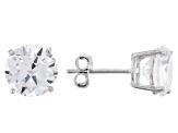 White Cubic Zirconia Rhodium Over Sterling Silver Ring With Band and Earrings 10.26ctw