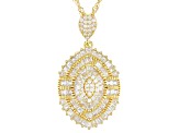 White Cubic Zirconia 18K Yellow Gold Over 
Sterling Silver Pendant With Chain 2.89ctw