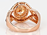 Champagne Brown and White Cubic Zirconia 18k Rose Gold Over Sterling Silver Ring 4.63ctw