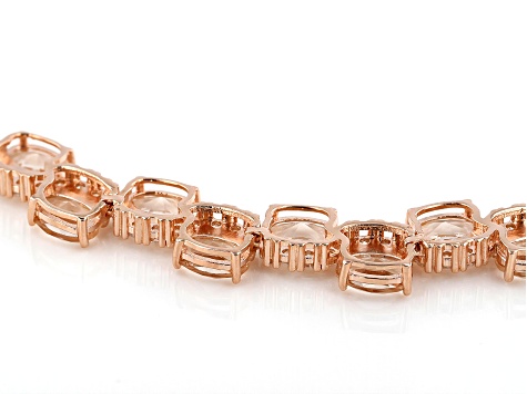 Morganite Simulant & White Cubic Zirconia 18K Rose Gold Over Sterling Silver Bracelet