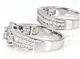 White Cubic Zirconia Rhodium Over Sterling Silver Ring Set 3.63ctw