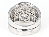 White Cubic Zirconia Rhodium Over Sterling Silver Ring Set 3.63ctw