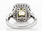 Yellow And White Cubic Zirconia Rhodium Over Sterling Silver Ring 4.24ctw