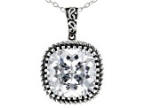 White Cubic Zirconia Rhodium Over Sterling Silver Pendant With Chain 11.01ctw