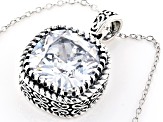 White Cubic Zirconia Rhodium Over Sterling Silver Pendant With Chain 11.01ctw