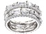 White Cubic Zirconia Rhodium Over Sterling Silver Band Rings Set of Four 7.73ctw