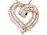 White Cubic Zirconia 18K Rose Gold Over Sterling Silver Heart Pendant With Chain 5.48ctw
