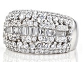 White Cubic Zirconia Rhodium Over Sterling Silver Ring 3.07ctw