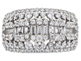 White Cubic Zirconia Rhodium Over Sterling Silver Ring 3.07ctw