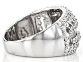 White Cubic Zirconia Rhodium Over Sterling Silver Ring 3.07ctw