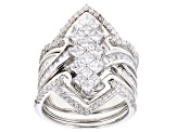 White Cubic Zirconia Rhodium Over Sterling Silver Set of 5 Rings 3.55ctw