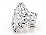 White Cubic Zirconia Rhodium Over Sterling Silver Set of 5 Rings 3.55ctw