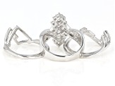 White Cubic Zirconia Rhodium Over Sterling Silver Set of 5 Rings 3.55ctw