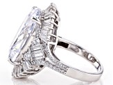 White Cubic Zirconia Rhodium Over Sterling Silver Ring 24.43ctw
