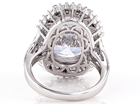 White Cubic Zirconia Rhodium Over Sterling Silver Ring 24.43ctw
