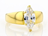 White Cubic Zirconia 18K Yellow Gold Over Sterling Silver Ring 2.45ctw