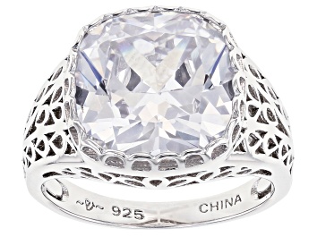 Picture of White Cubic Zirconia Rhodium Over Sterling Silver Ring 10.35ctw (6.84ctw DEW)