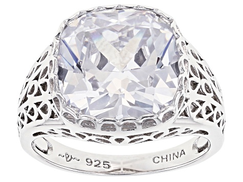 White Cubic Zirconia Rhodium Over Sterling Silver Ring 10.35ctw (6.84ctw DEW)