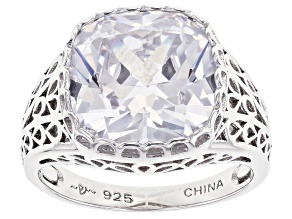White Cubic Zirconia Rhodium Over Sterling Silver Ring 10.35ctw (6.84ctw DEW)