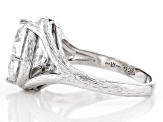 White Cubic Zirconia Rhodium Over Sterling Silver Ring 5.94ctw (3.87ctw DEW)