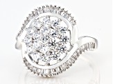 White Cubic Zirconia Rhodium Over Sterling Silver Ring 2.28ctw (0.76ctw DEW)