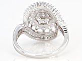 White Cubic Zirconia Rhodium Over Sterling Silver Ring 2.28ctw (0.76ctw DEW)