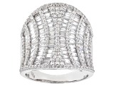 White Cubic Zirconia Rhodium Over Sterling Silver Ring 6.37ctw