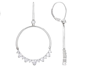 White Cubic Zirconia Rhodium Over Sterling Silver Earrings 4.80ctw
