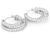 White Cubic Zirconia Rhodium Over Sterling Silver Earrings 4.03ctw