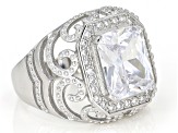 White Cubic Zirconia Rhodium Over Sterling Silver Ring 5.35ctw