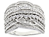 White Cubic Zirconia Rhodium Over Sterling Silver Ring 3.23ctw