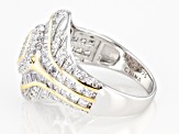 White Cubic Zirconia Rhodium Over And 14k Yellow Gold Over Sterling Silver Ring 2.50ctw