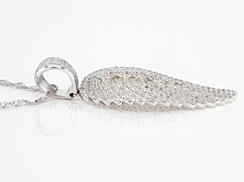 White Cubic Zirconia Rhodium Over 